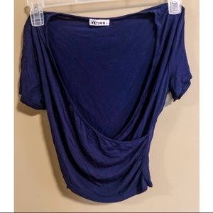 Navy blue cross over T